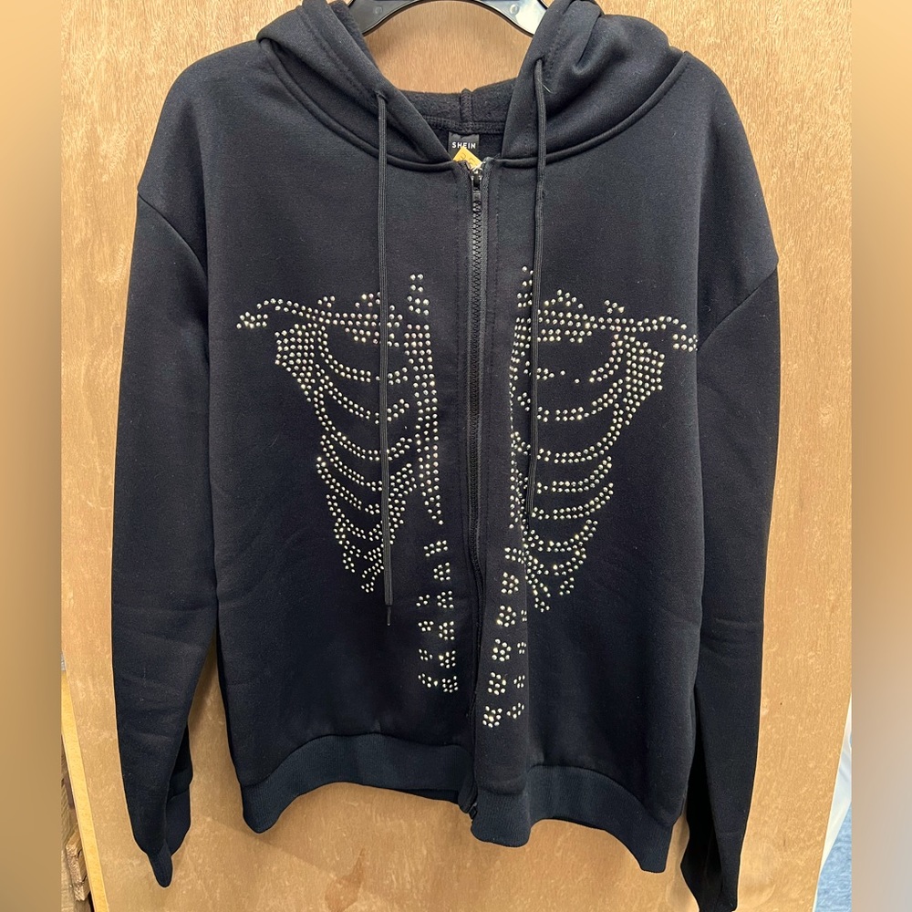 Shein rhinestone skeleton jacket